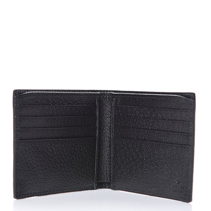Gucci Calfskin Boar Effect GG Marmont Bi-Fold Wallet Black 5 of 7
