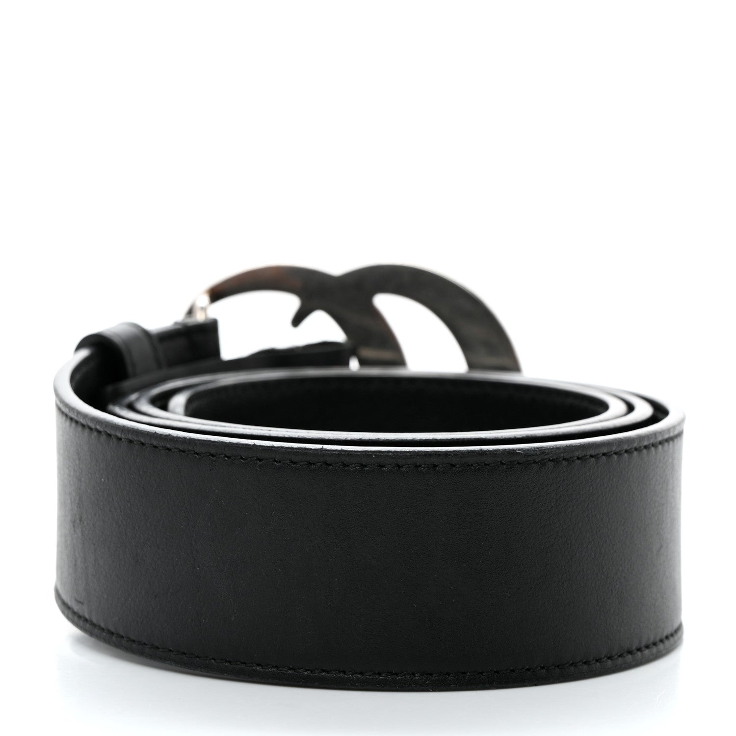 Gucci Moon Calfskin Nickel Double G 40mm Belt 80 32 Black 2 of 5