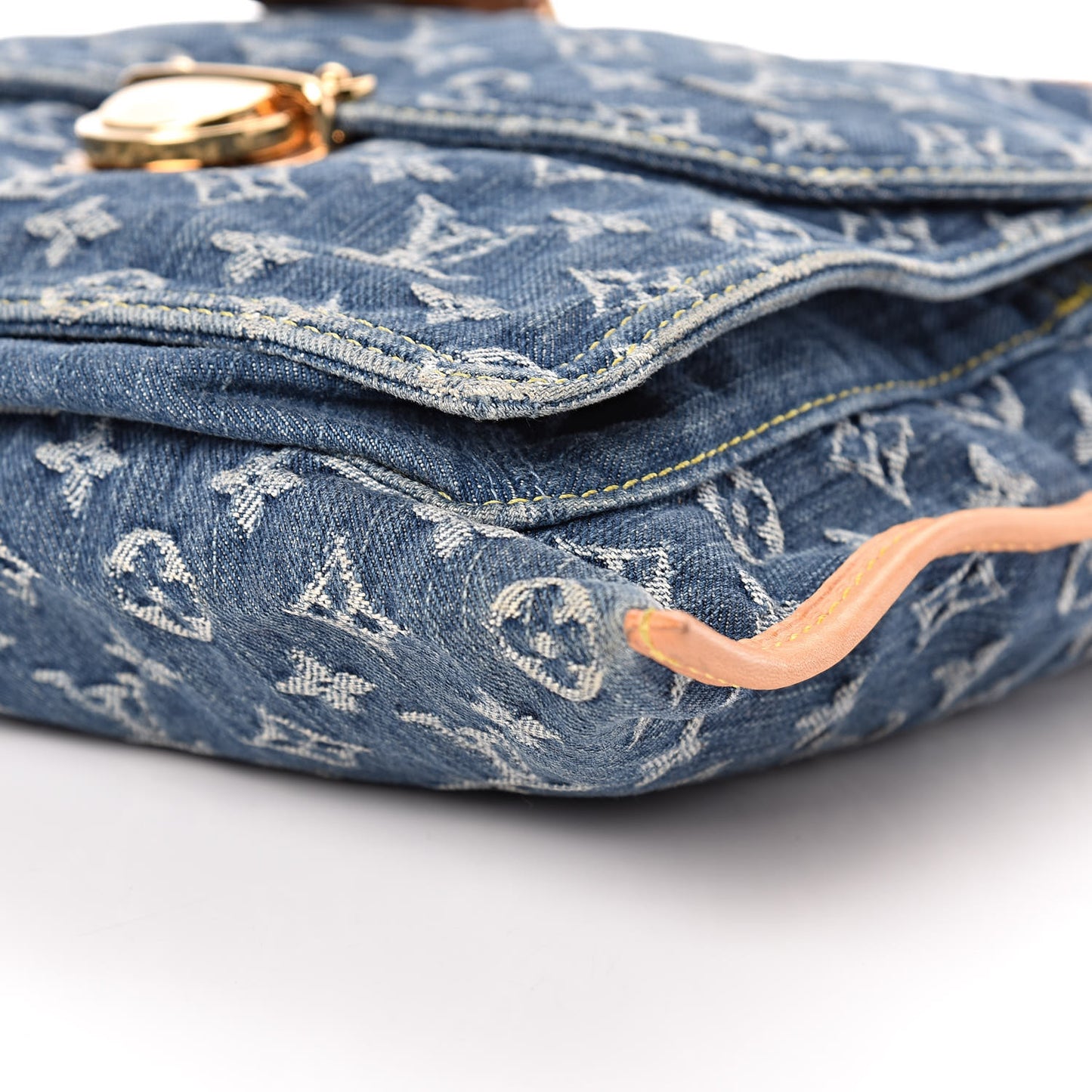 Monogram Denim Sac Plat Blue