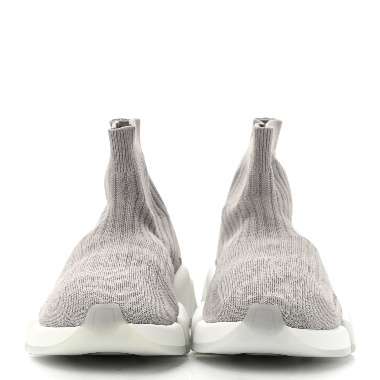 Ribbed Knit Womens Speed 2.0 Transparent Sole Sneakers 37 Baltic Grey White