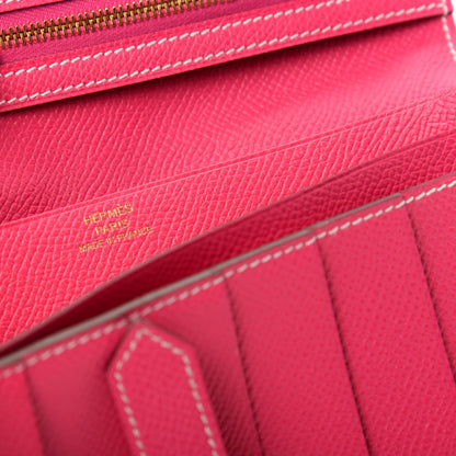 Hermes Epsom Bearn Gusset Wallet Rose Tyrien 6 of 7
