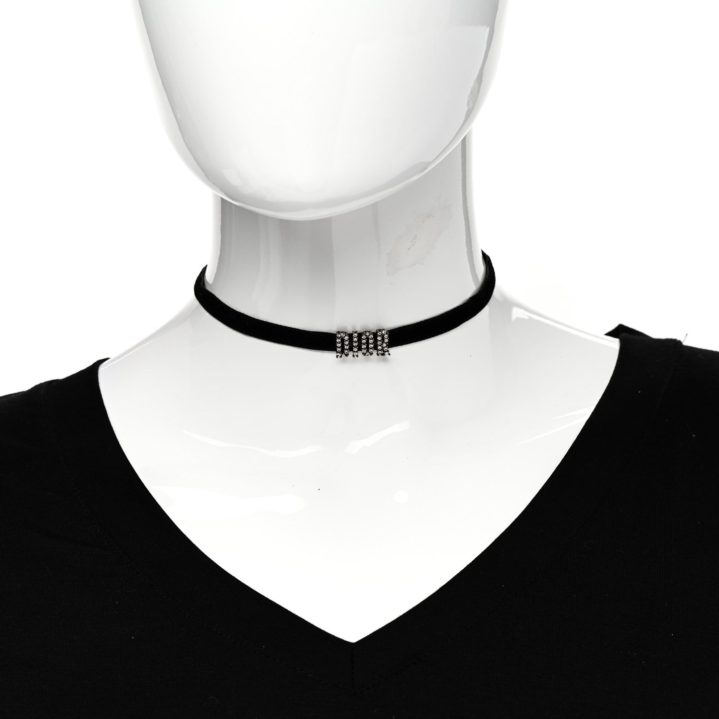 Velvet Crystal DIOR Choker Necklace Black