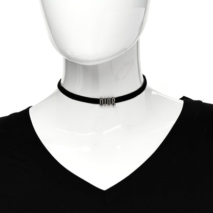 Christian Dior Velvet Crystal DIOR Choker Necklace Black 2 of 4