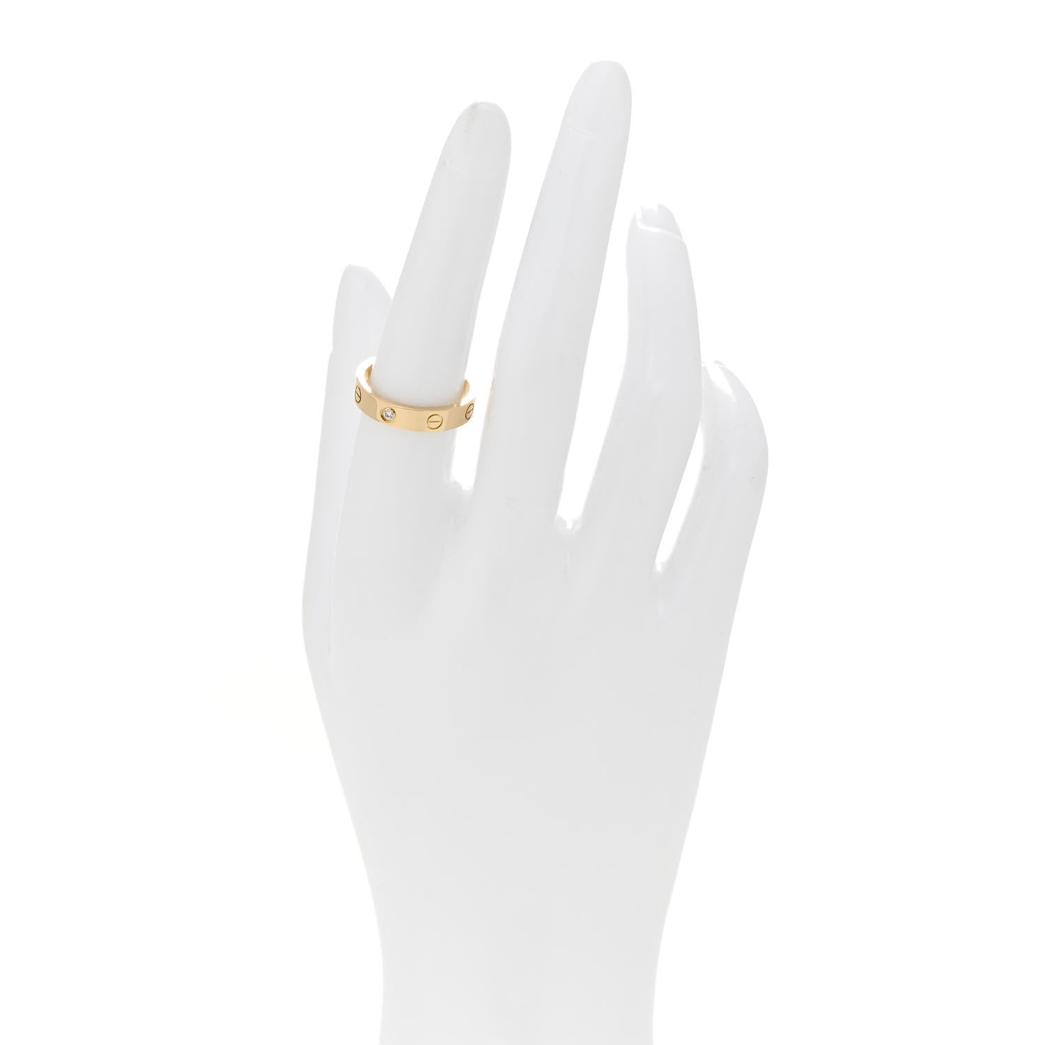 Cartier 18K Yellow Gold Diamond 4mm LOVE Wedding Band Ring 54 6.75 2 of 4