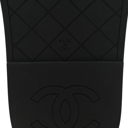 Chanel Lambskin Quilted CC Mules Sandals 37 Black 6 of 9