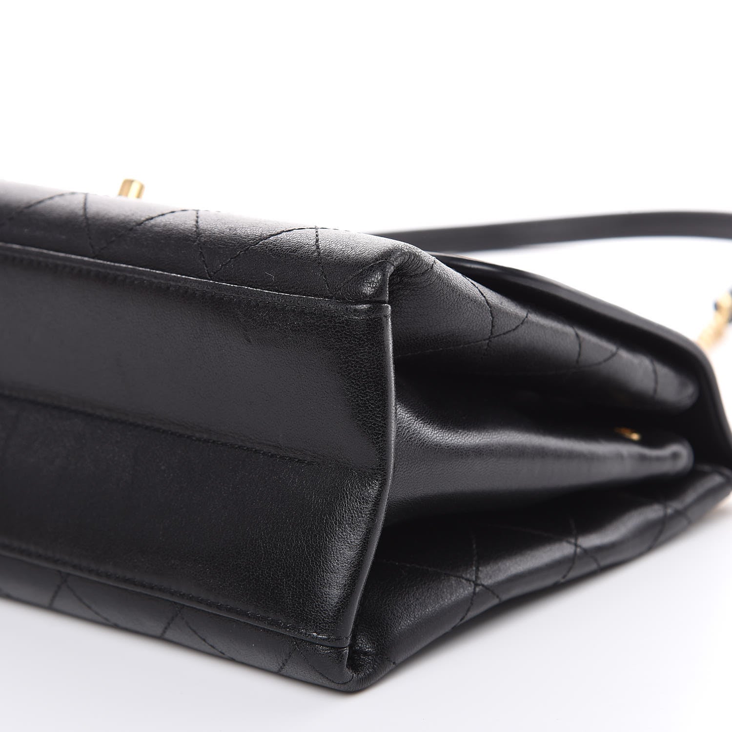 Chanel Lambskin Stitched Medium Coco Luxe Handle Flap Black 9 of 14