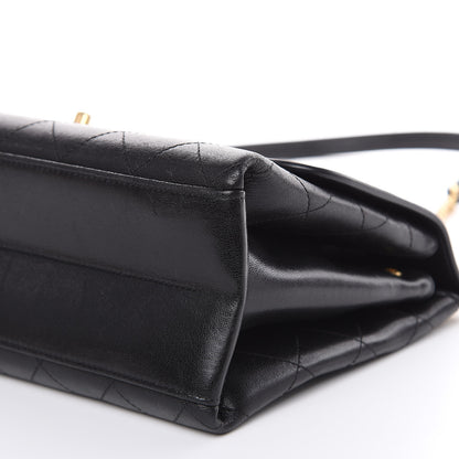 Chanel Lambskin Stitched Medium Coco Luxe Handle Flap Black 9 of 14