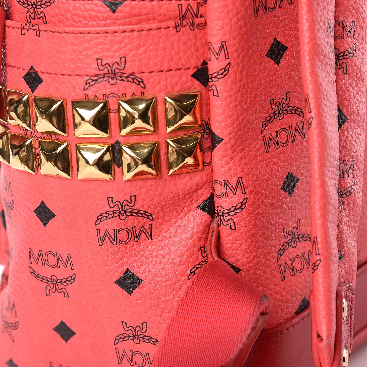 Visetos Medium Side Stud Stark Backpack Coral