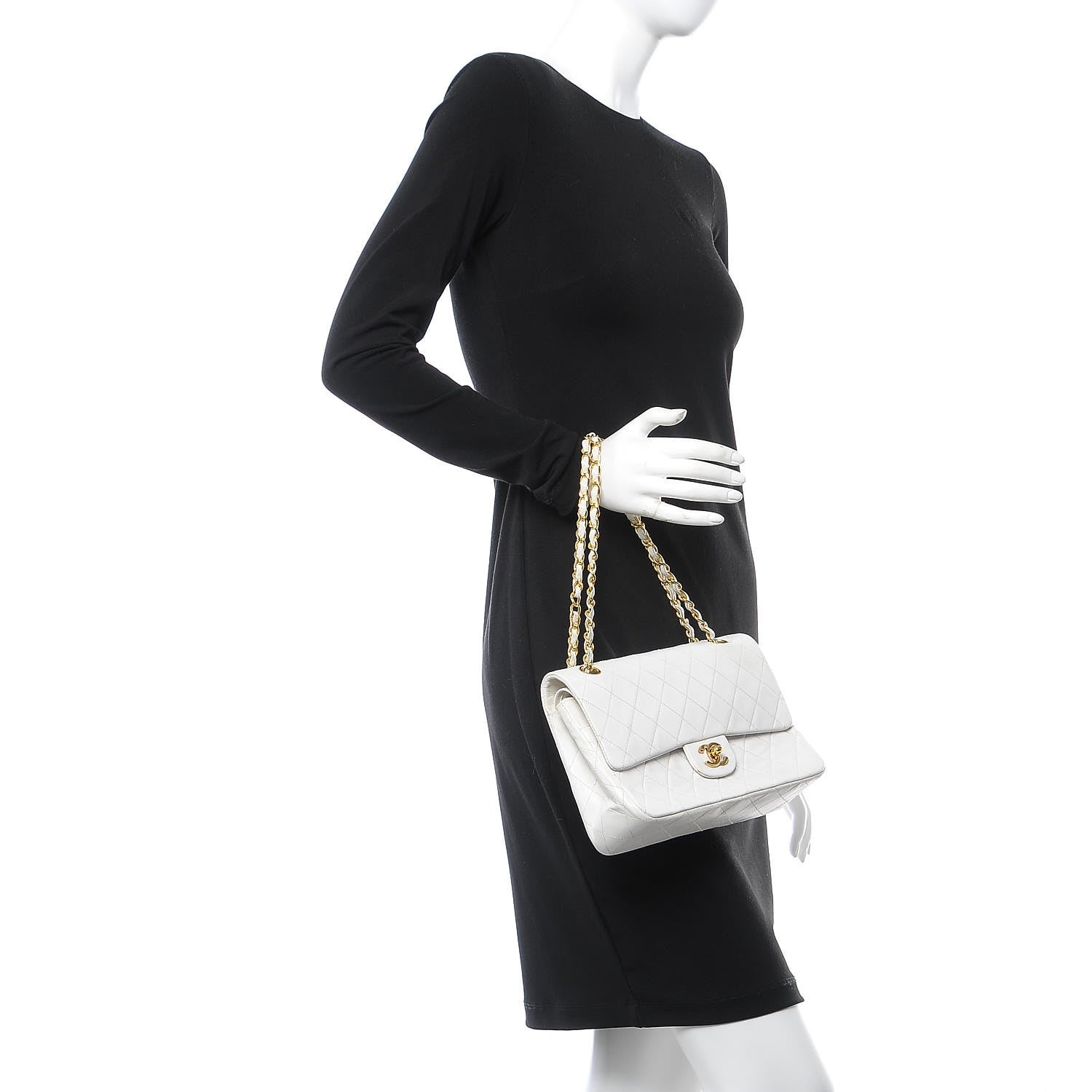 Chanel Lambskin Quilted Medium Double Flap White 2 of 21