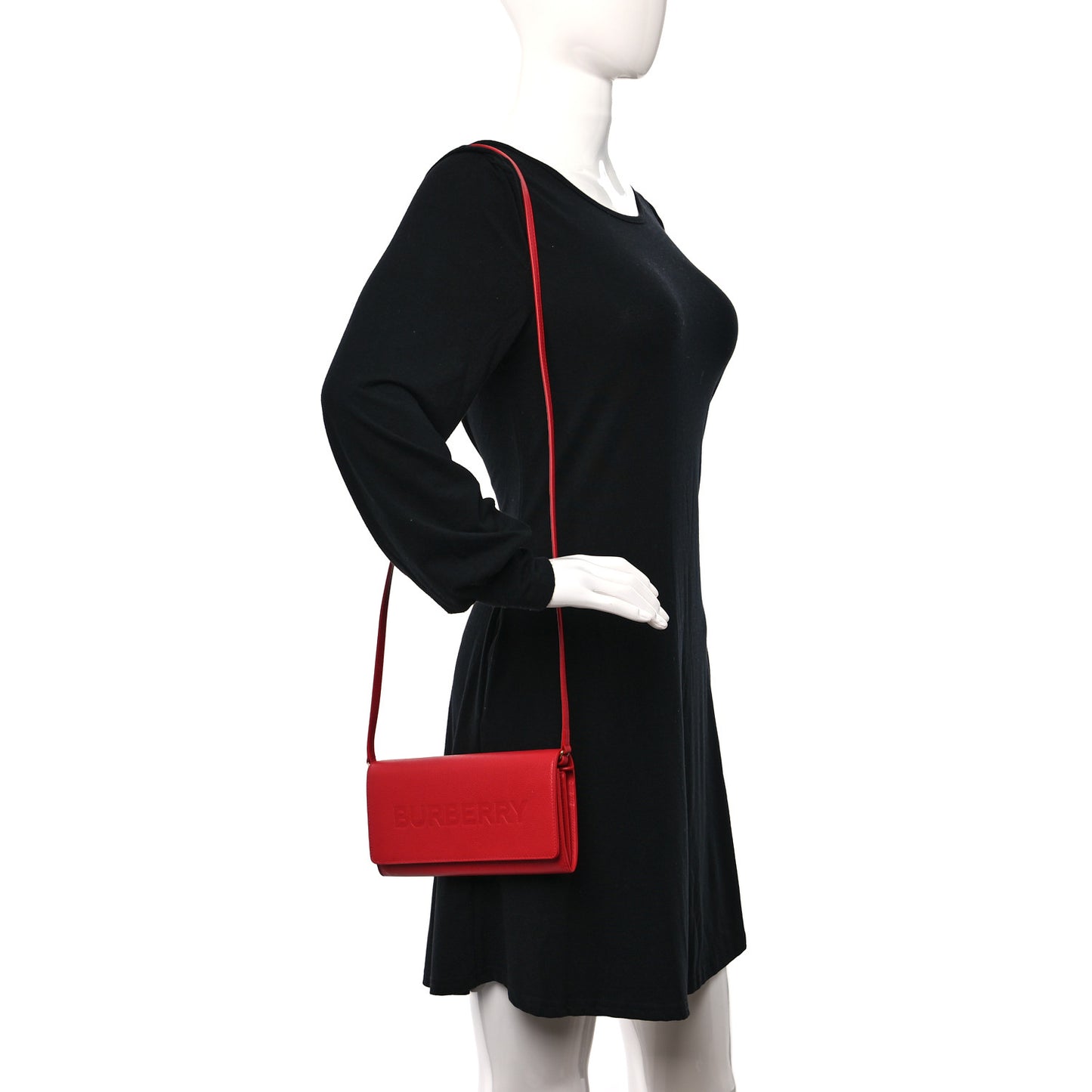 Calfskin Logo Hazelmere Wallet With Detachable Strap Red