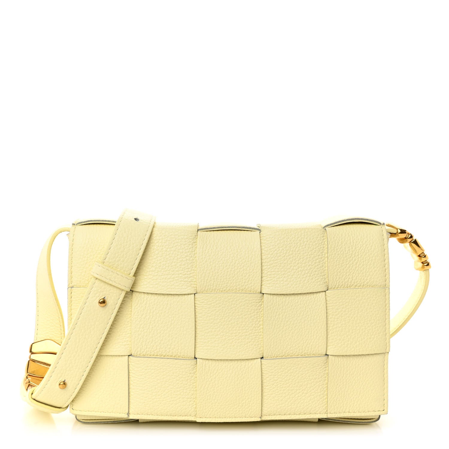 Bottega Veneta Grained Calfskin Maxi Intrecciato Cassette Crossbody Bag Ice Cream 1 of 10