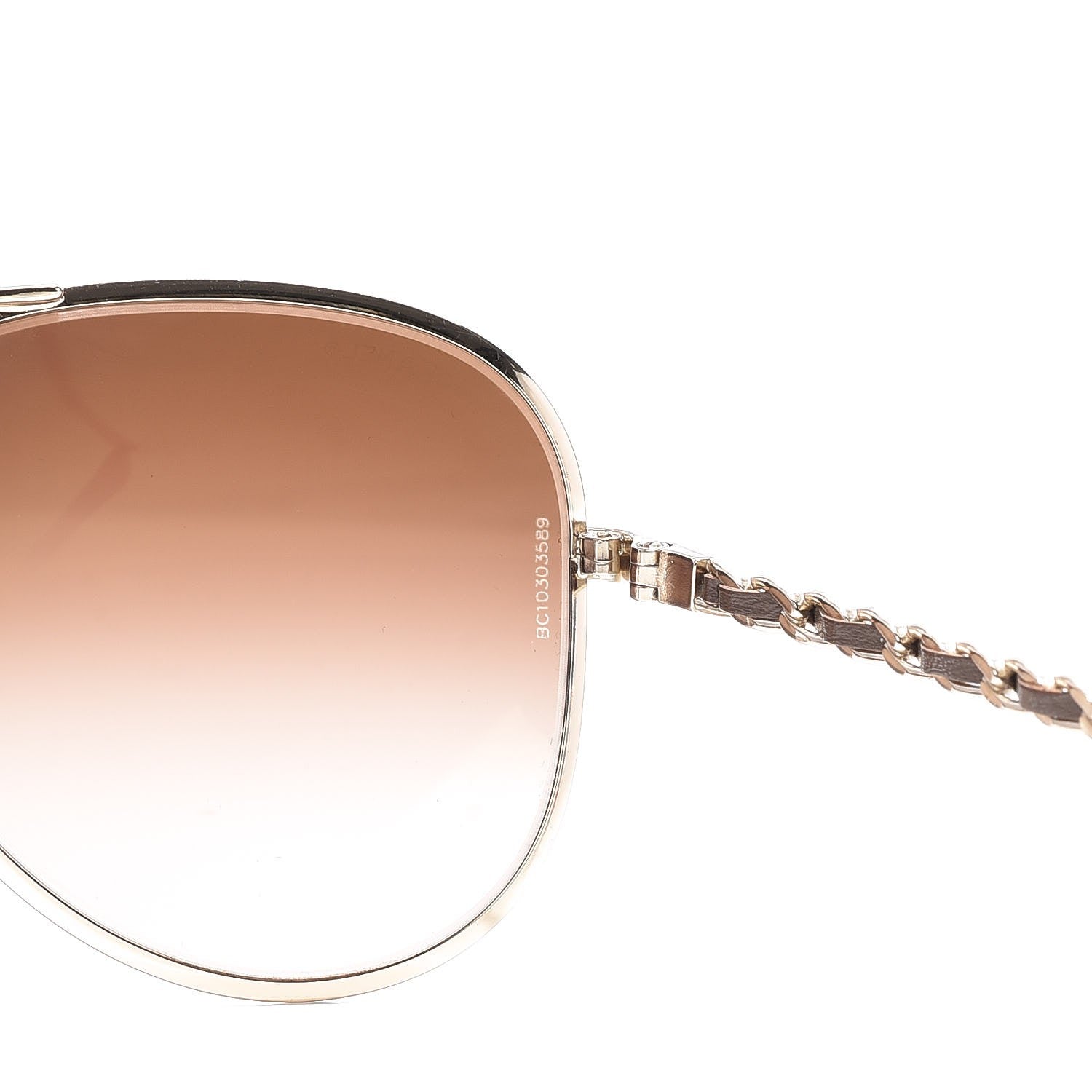 Chanel Lambskin Aviator Chain Sunglasses 4194-Q Gold 8 of 9