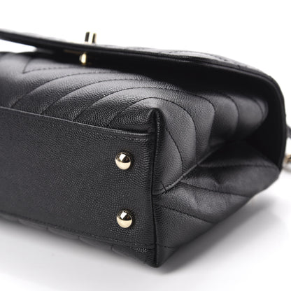 Chanel Caviar Lizard Chevron Quilted Mini Coco Handle Flap Black 7 of 17