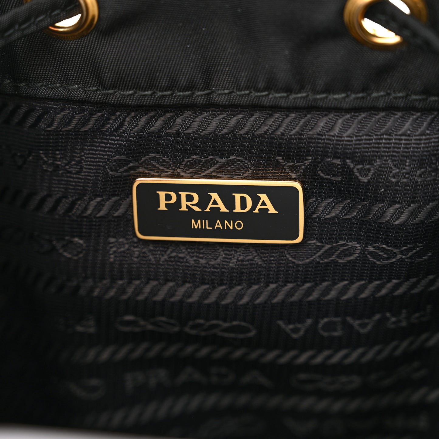 Re-Nylon Duet Drawstring Shoulder Bag Black