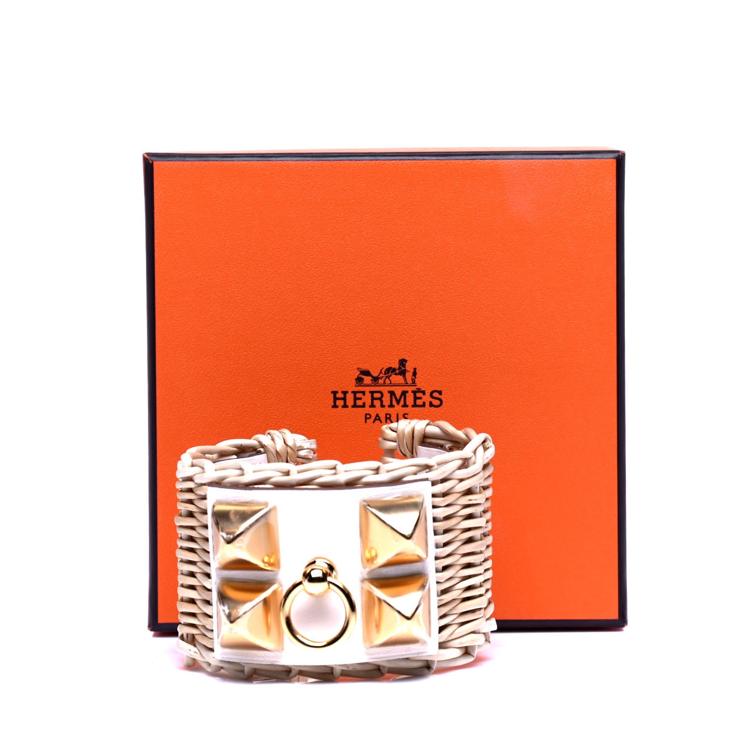 Hermes Barenia Osier Collier De Chien CDC Picnic Bracelet T2 Nata 8 of 8