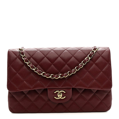 Chanel Caviar Quilted Jumbo Double Flap Burgundy 1 of 25