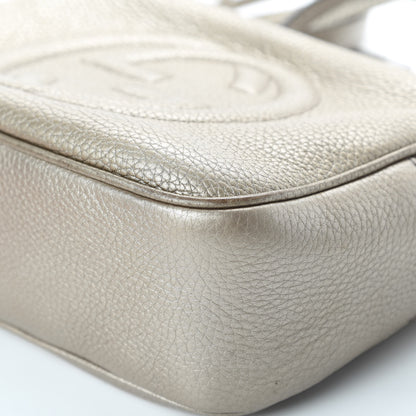 Gucci Metallic Pebbled Calfskin Small Soho Disco Bag Golden Beige 10 of 17
