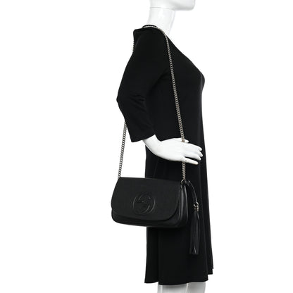 Gucci Pebbled Calfskin Medium Soho Flap Crossbody Black 2 of 10