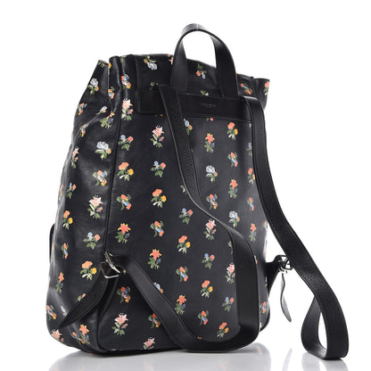Saint Laurent Calfskin Prairie Flower Printed Festival Backpack Black Multicolor 3 of 13