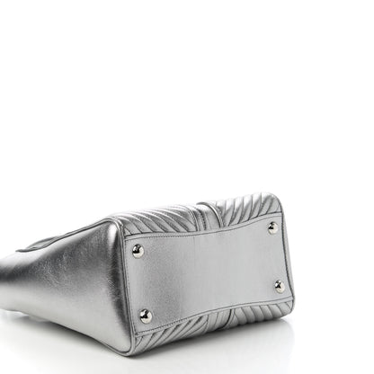 Miu Miu Metallic Nappa Matelasse Biker Tote Chromo 4 of 11