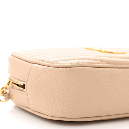 Saint Laurent Grain De Poudre Matelasse Monogram Mini Lou Camera Bag Dark Beige 9 of 10