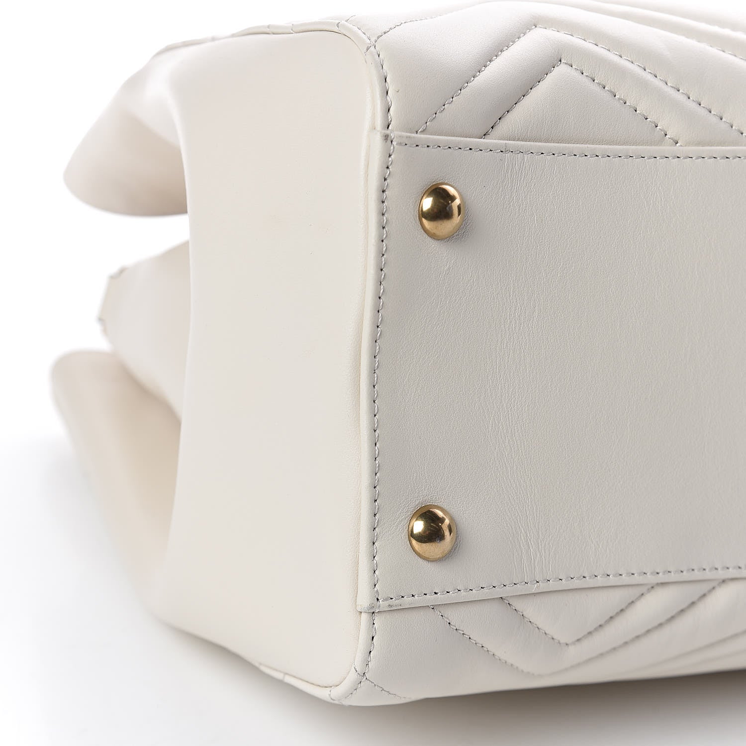 Gucci Calfskin Matelasse Medium GG Marmont Tote White 9 of 12