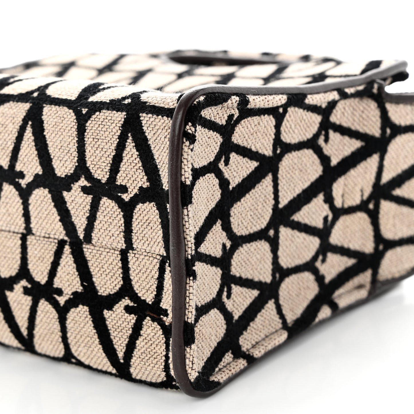 Toile Iconographe Goatskin Mini Le Troisieme Shopping Bag Naturale Black Fondant