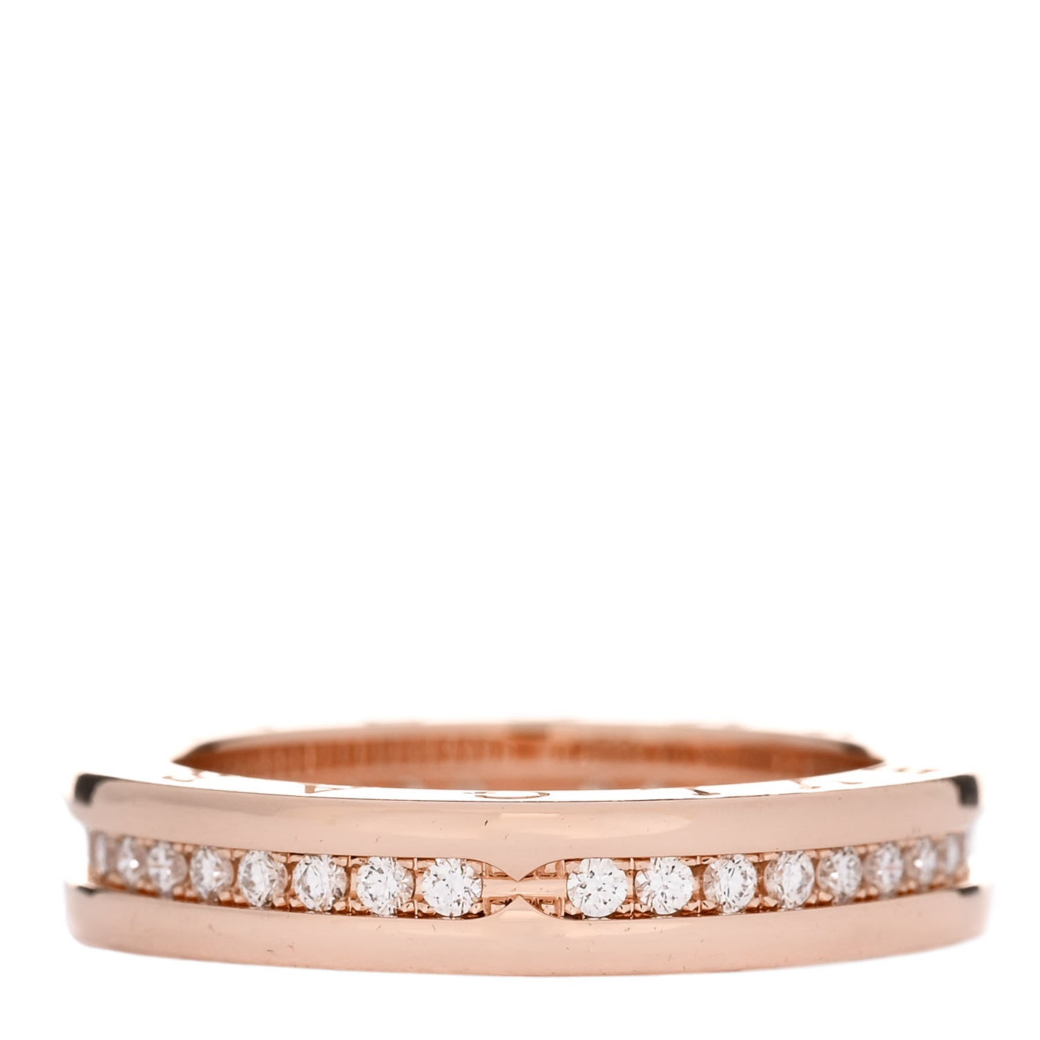 Bulgari 18K Rose Gold Diamond B.Zero1 One-Band Pave Ring 59 8.75 3 of 5