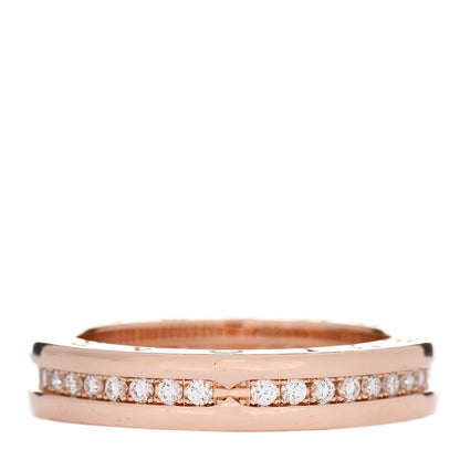 Bulgari 18K Rose Gold Diamond B.Zero1 One-Band Pave Ring 59 8.75 3 of 5