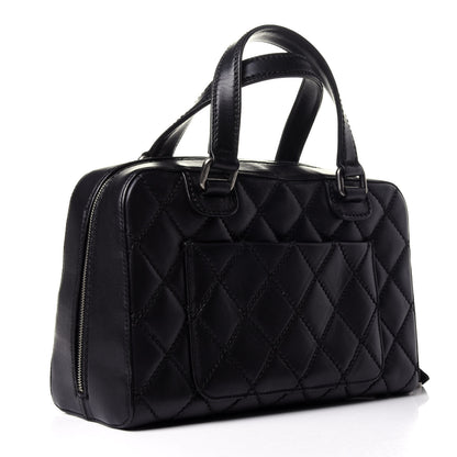 Chanel Calfskin Quilted Top Handle Bag Black 3 of 11