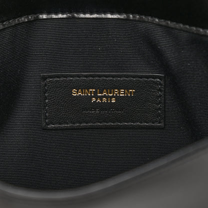 Saint Laurent Smooth Shiny Calfskin Monogram Uptown Pouch Black 6 of 8