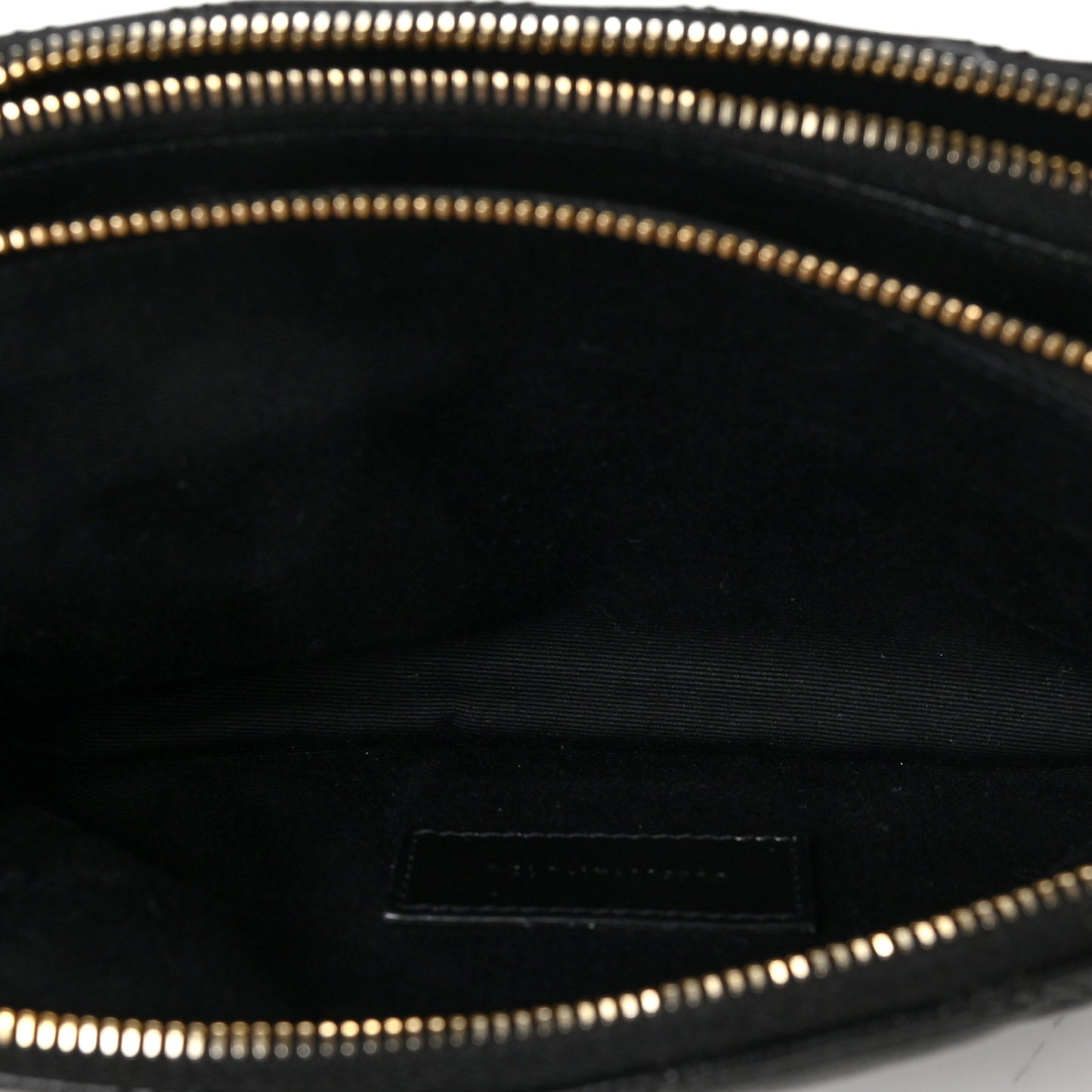 Grained Lambskin Quilted Mini Becky Double Zip Bag Black