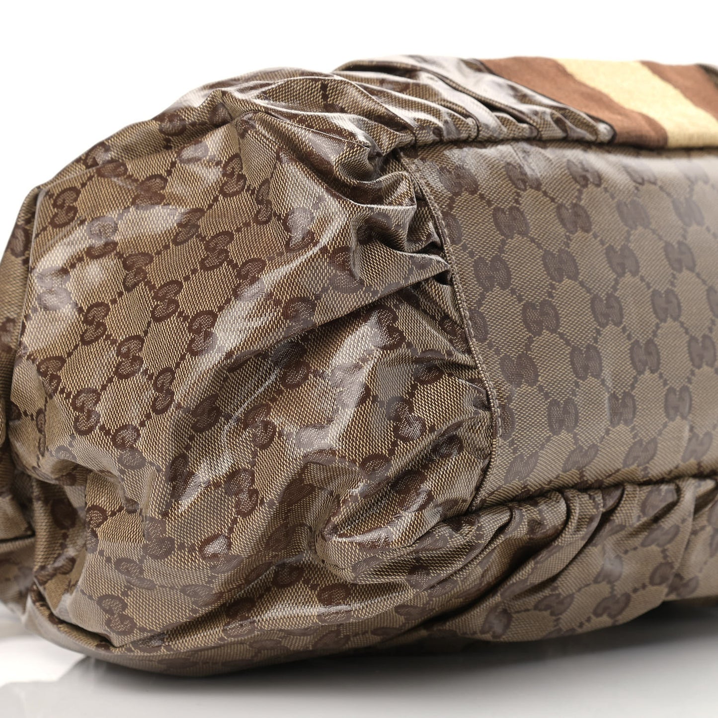 Crystal Monogram Medium Web Tote Brown