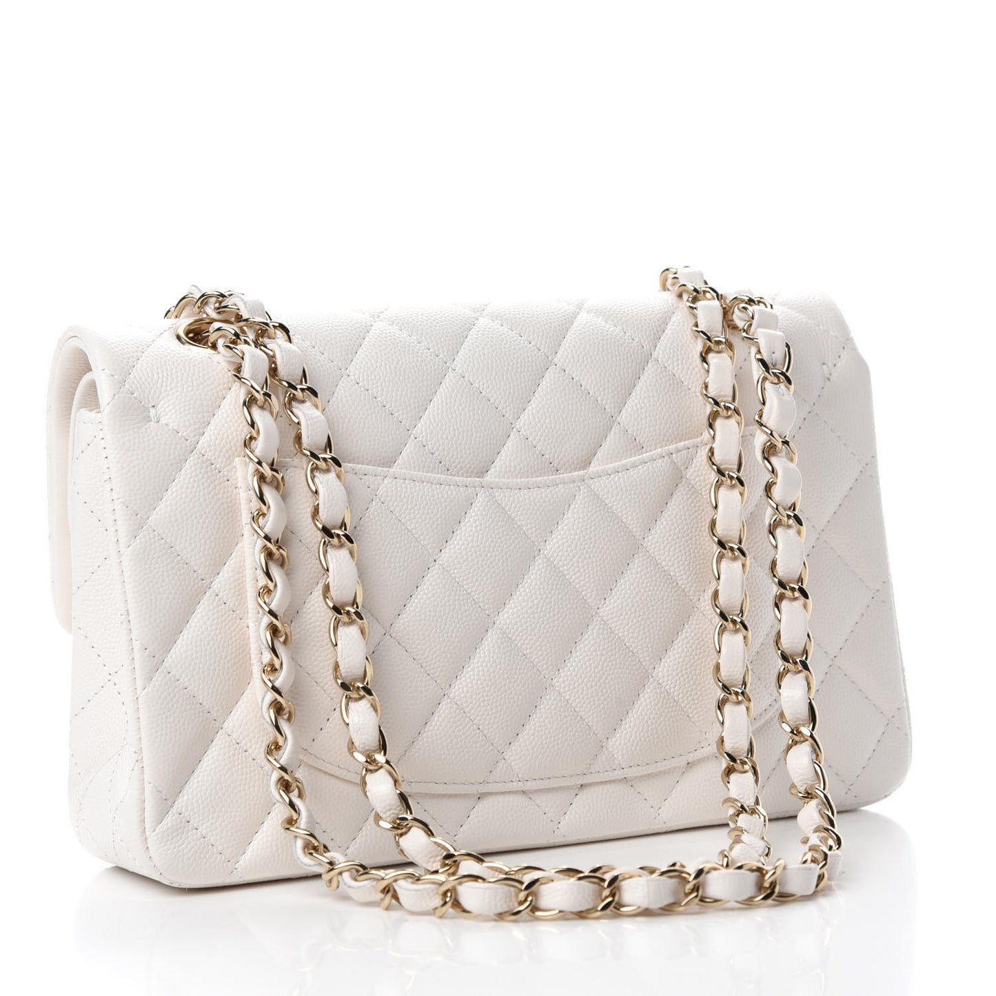 Caviar Quilted Small Double Flap White