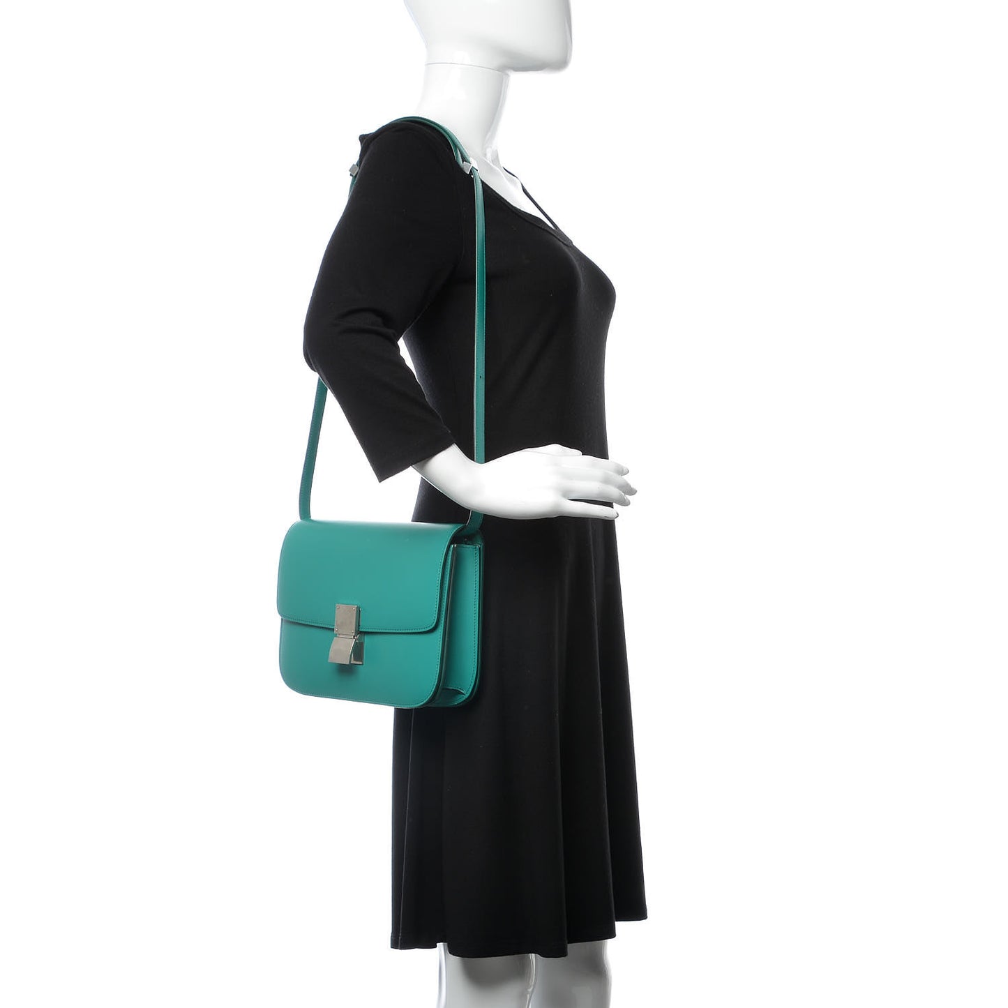 Box Calfskin Medium Classic Box Flap Bag Cactus