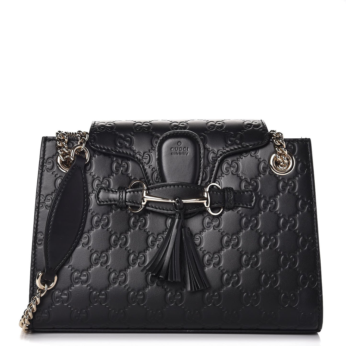 Guccissima Small Emily Shoulder Bag Black