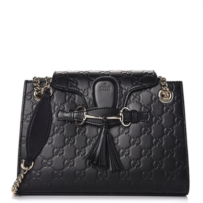 Gucci Guccissima Small Emily Shoulder Bag Black 1 of 8