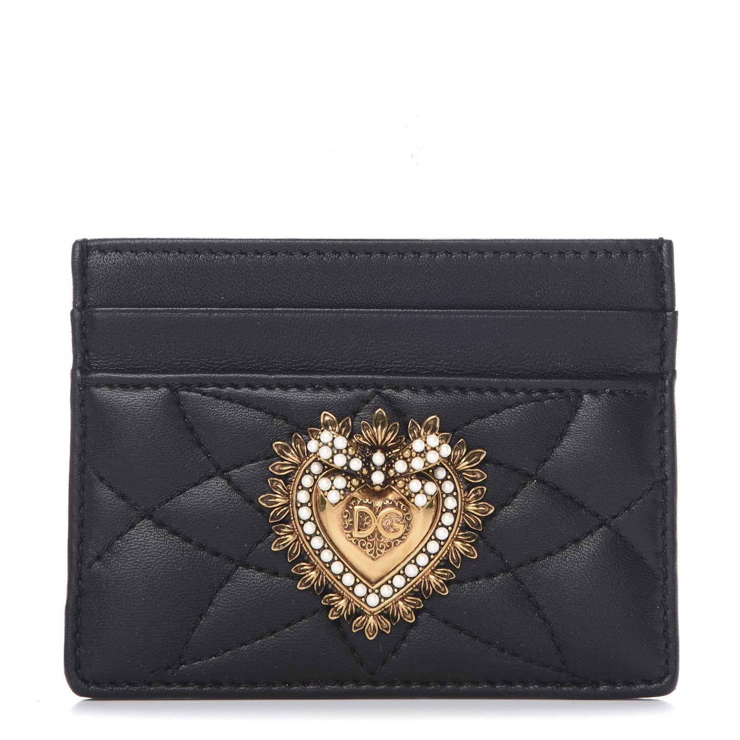 Nappa Matelasse Devotion Card Holder Black