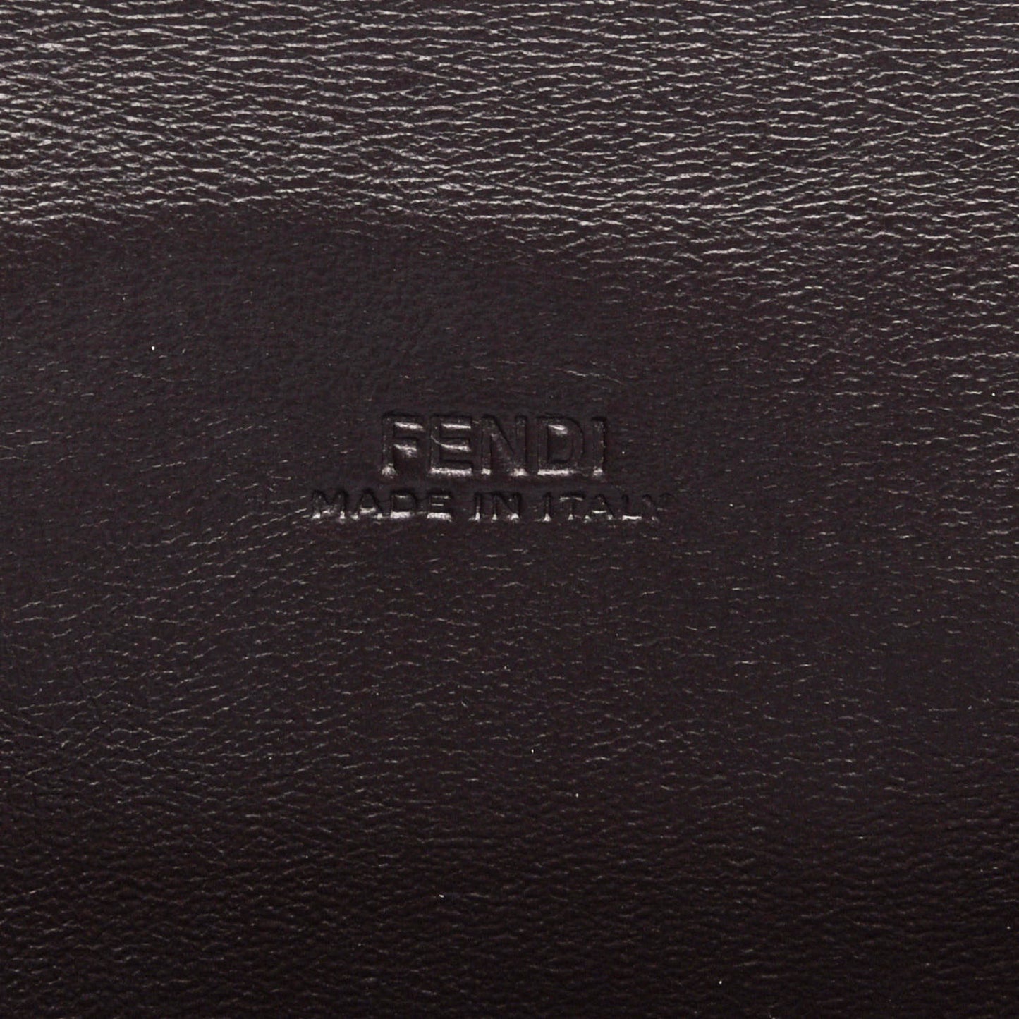 Vitello Soft F is Fendi Bi-Color FF 1974 Embossed Envelope Pouch Maya Black