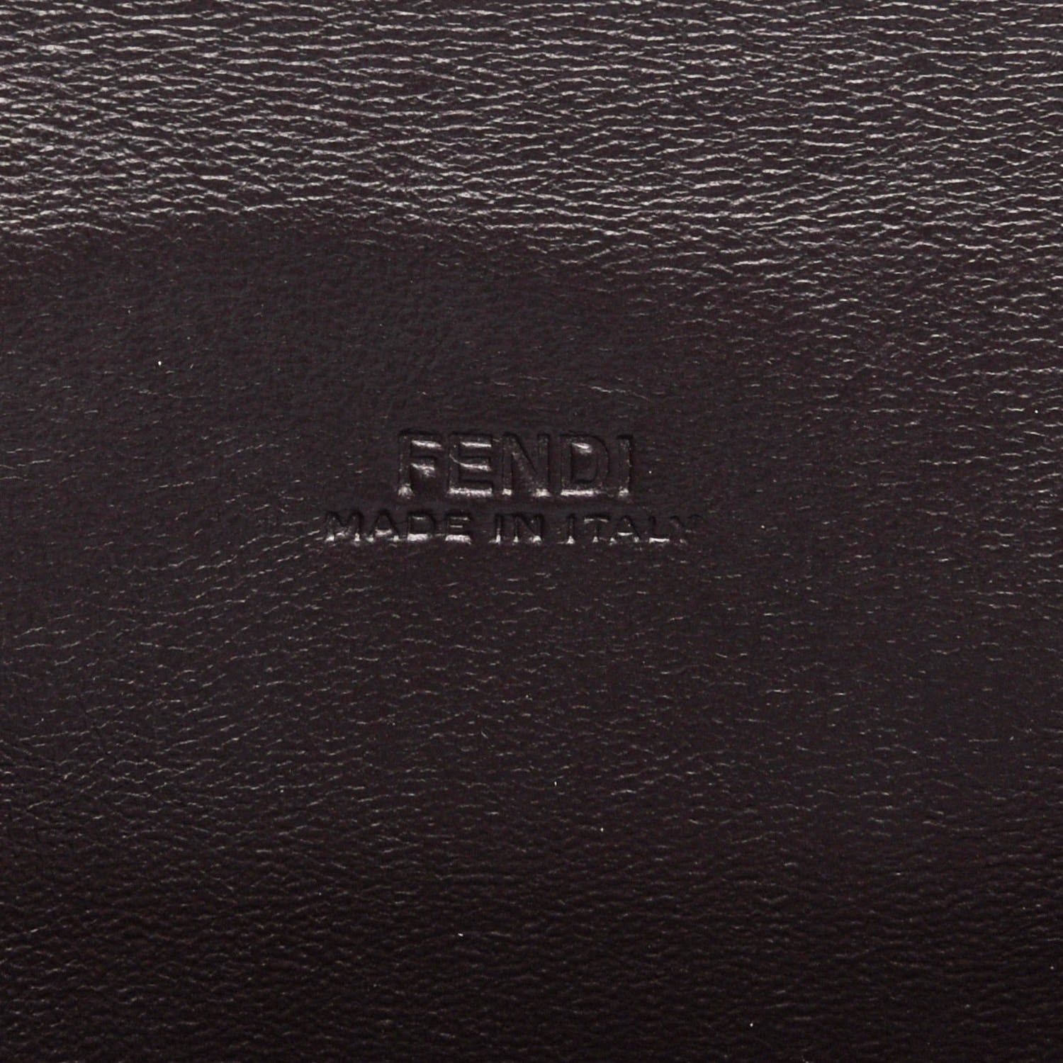 Fendi Vitello Soft F is Fendi Bi-Color FF 1974 Embossed Envelope Pouch Maya Black 6 of 7