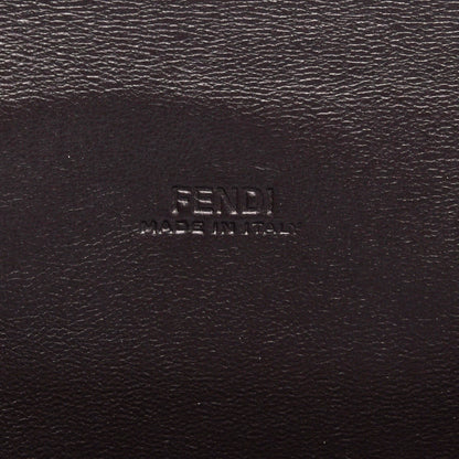 Fendi Vitello Soft F is Fendi Bi-Color FF 1974 Embossed Envelope Pouch Maya Black 6 of 7