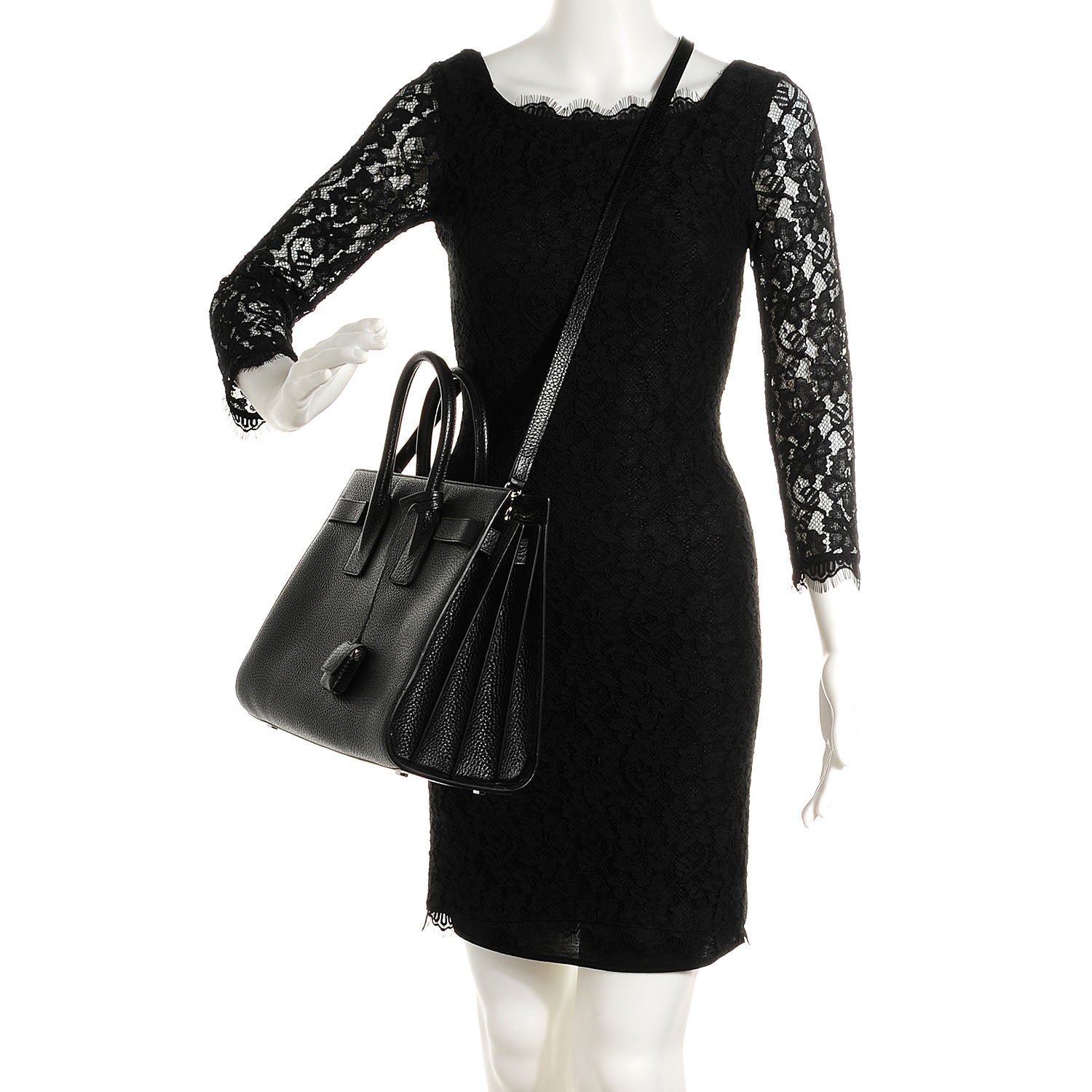 Saint Laurent Grained Calfskin Small Sac De Jour Black 2 of 8