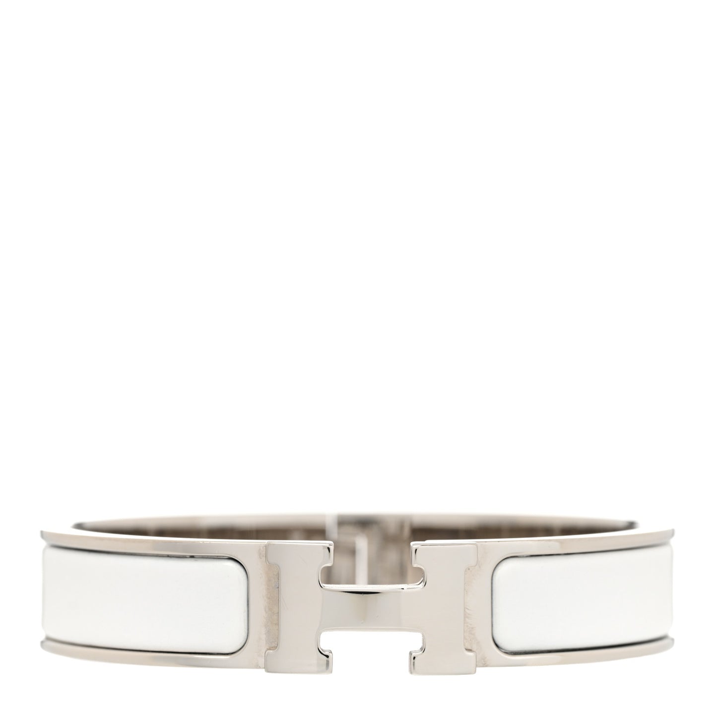 Enamel Narrow Clic Clac H Bracelet PM White