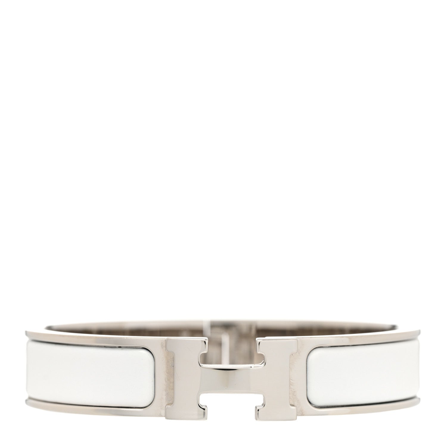Hermes Enamel Narrow Clic Clac H Bracelet PM White 1 of 5