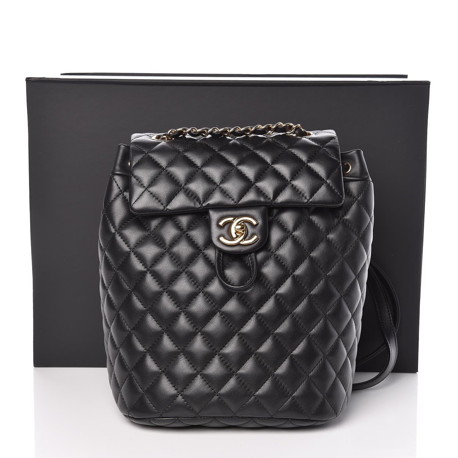 Chanel Lambskin Quilted Small Urban Spirit Backpack Black 10 of 10