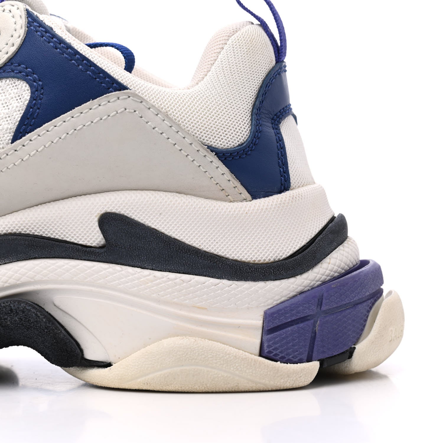 Balenciaga Mesh Nubuck Womens Triple S Sneakers 38 White Bleu Violet 20 of 24