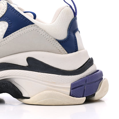 Balenciaga Mesh Nubuck Womens Triple S Sneakers 38 White Bleu Violet 20 of 24