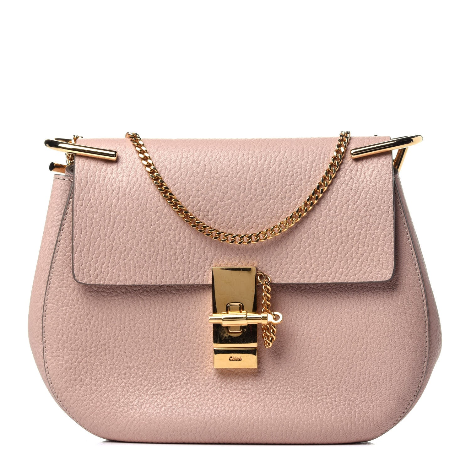 Chloe Grained Goatskin Drew Shoulder Bag Biscotti Beige 1 of 12