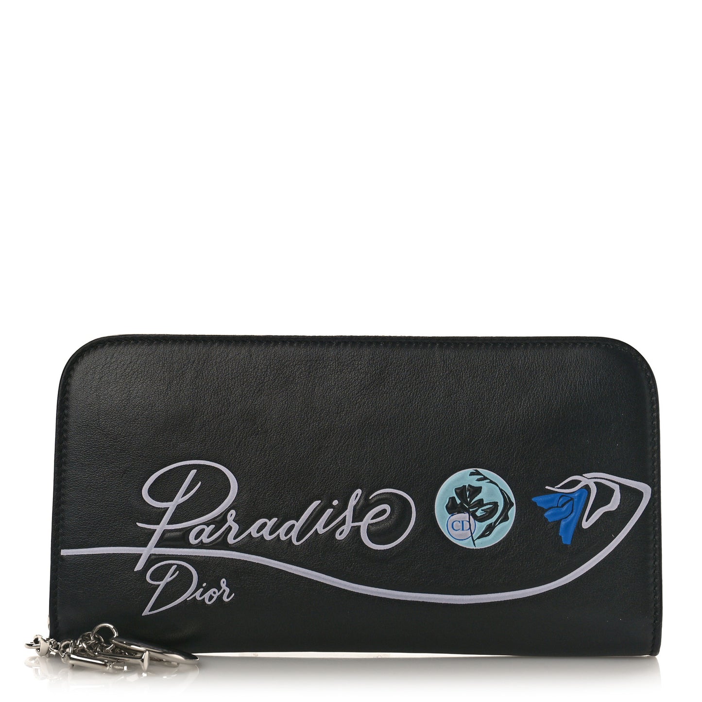Calfskin Paradise Diorissimo Voyageur Wallet Black
