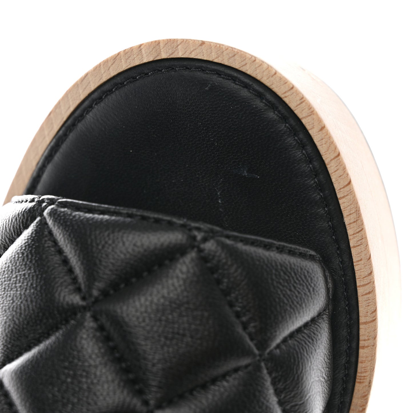 Lambskin Quilted CC Wedge Sandals 39 Black